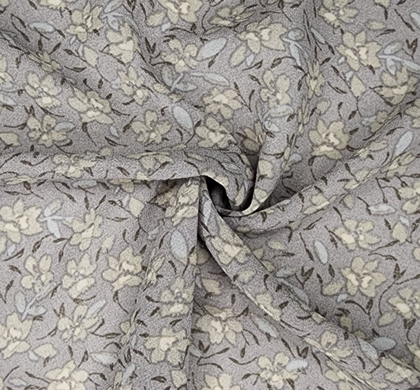 1 Yard Gray Chiffon Apparel Fabric, Lightweight Sheer Polyester, 58/60" Width