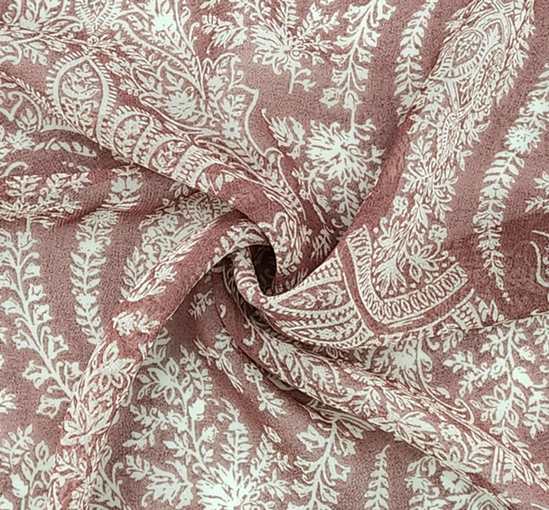 Chiffon Rose Fabric Lightweight Sheer Polyester, 58/60" Wide Flowing 1 Yard Apparel Fabric