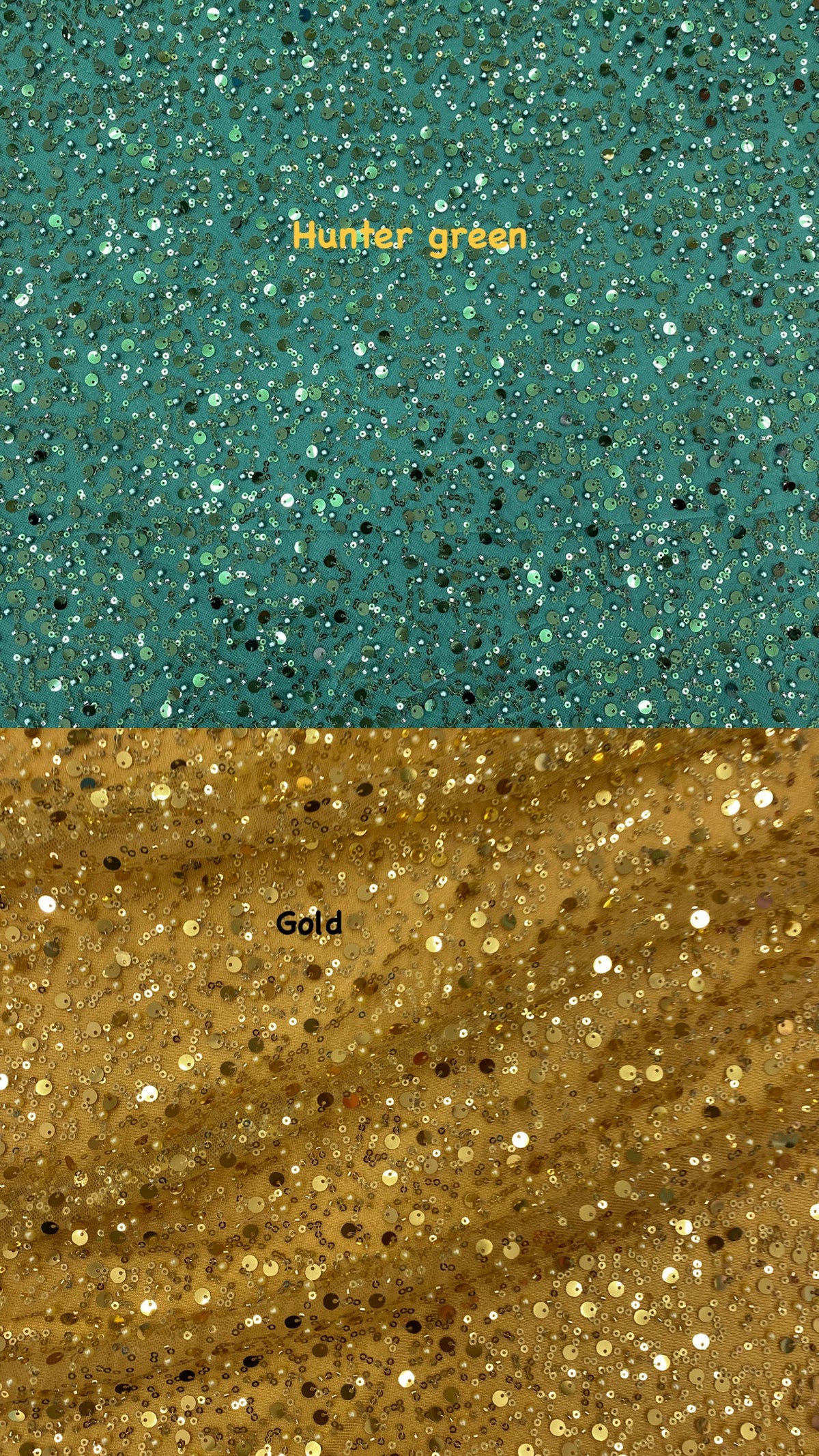 BPS Mesh Lace Polyester Fabric - Hunter Green Beads, Pearls, Sequins, 60" Width (1 Yard)