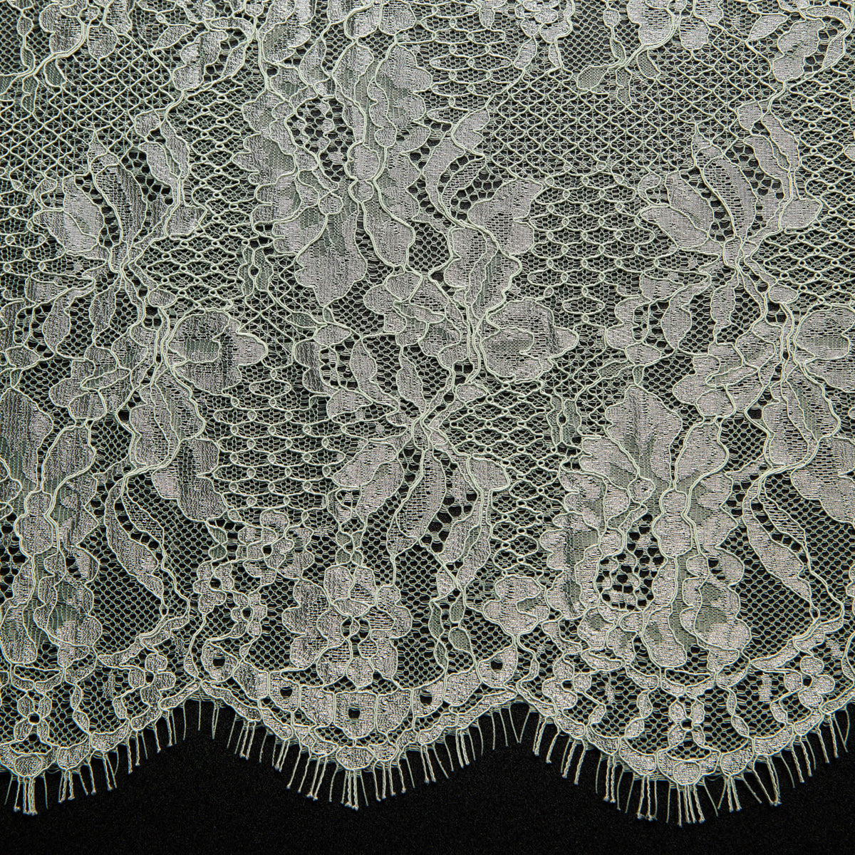 1 Yard Chantilly Lace Fabric Embroidered with Cord and Exquisite Floral Pattern, 56" Wide