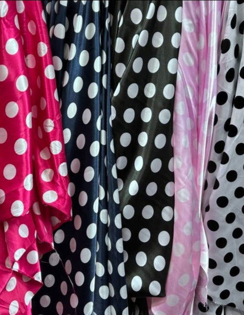 1 Yard One-Inch Polka Dot Charmeuse Satin Fabric for Apparel & Crafts 58/60" Width