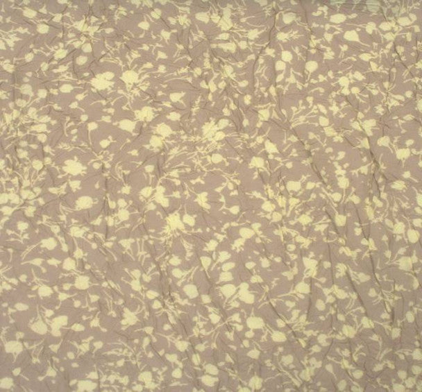 1 Yard Taupe or Yellow Crinkle Chiffon Fabric Lightweight Sheer Printed Polyester for Apparel, 53" Wide