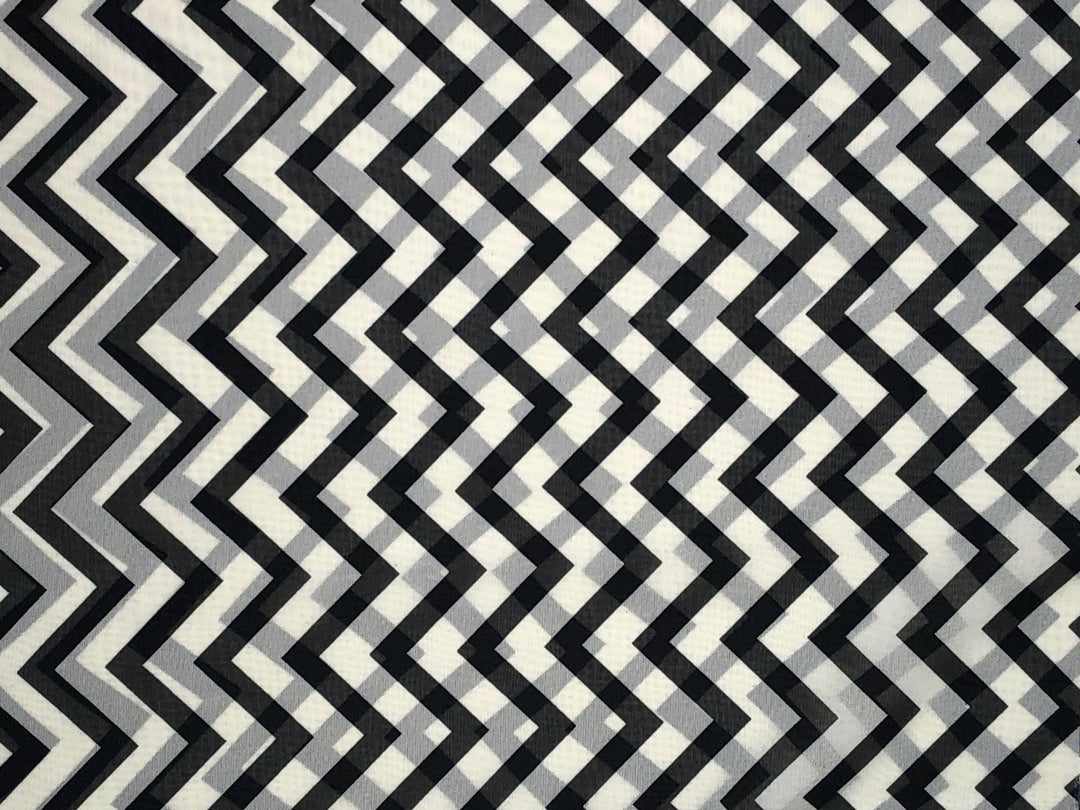 1 Yard Chiffon Zig Zag Print Fabric For Dresses Scarves Fashion Decor Projects 58 Inch Wide