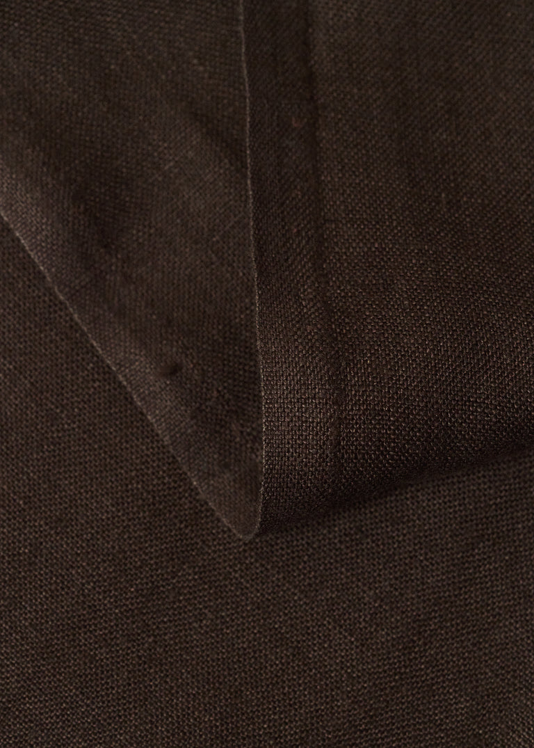 1 Yard Pure Linen Fabric Chocolate Midweight Solid 6.5 oz 58 Inches Wide