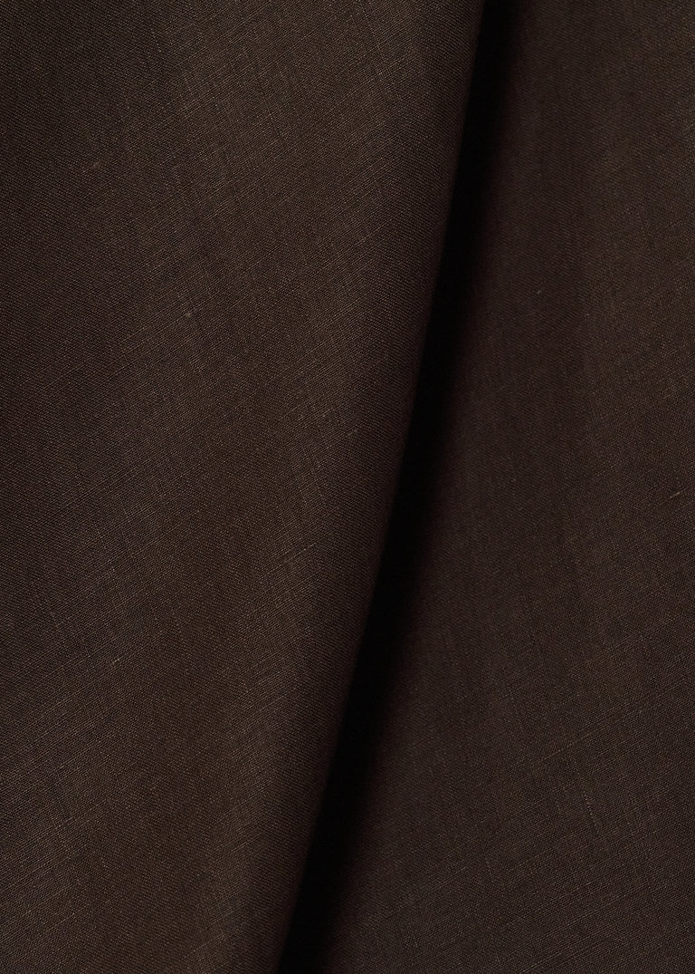 1 Yard Pure Linen Fabric Chocolate Midweight Solid 6.5 oz 58 Inches Wide