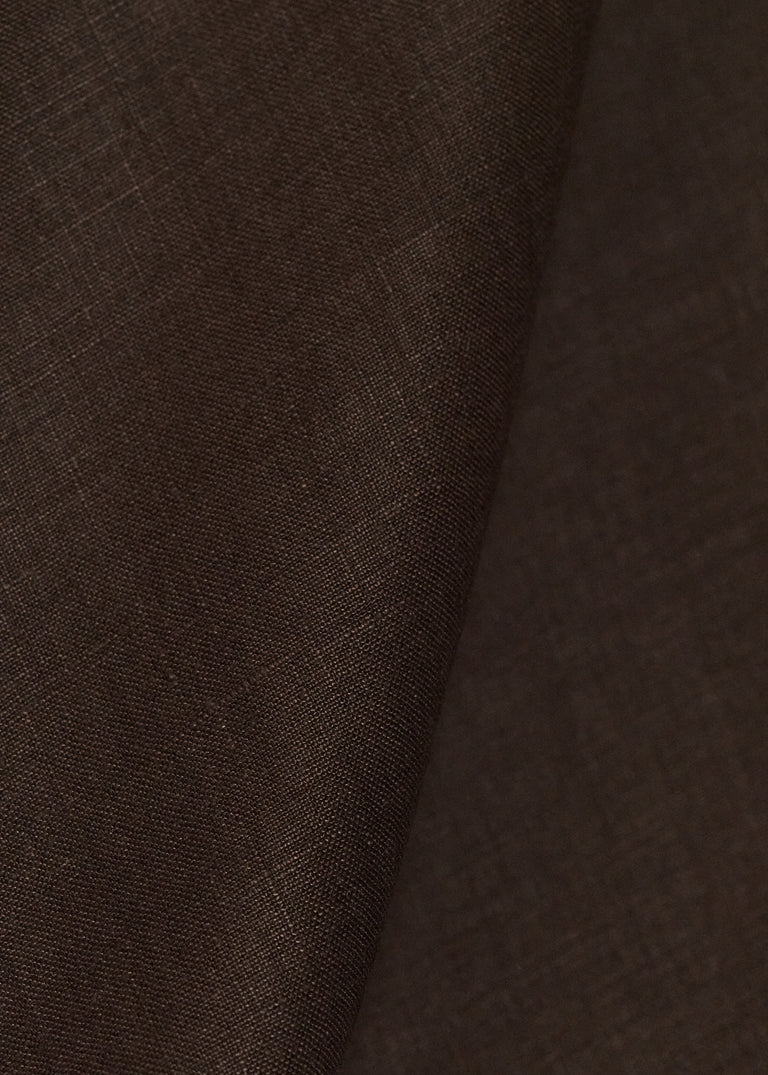 1 Yard Pure Linen Fabric Chocolate Midweight Solid 6.5 oz 58 Inches Wide