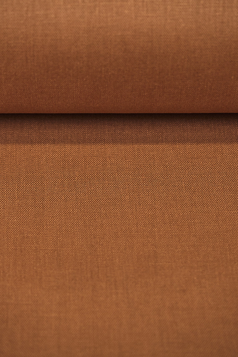 1 Yard Solid Cinammon Pure Linen Canvas Fabric 10.5 oz Softened 58 Inches Wide