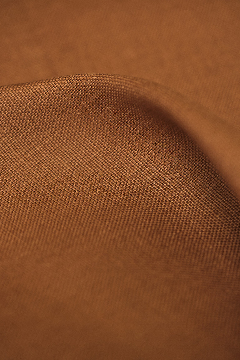 1 Yard Solid Cinammon Pure Linen Canvas Fabric 10.5 oz Softened 58 Inches Wide