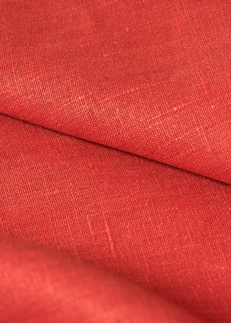 1 Yard Pure Linen Fabric Coral Midweight Solid 7.5 oz 58 Inches Wide