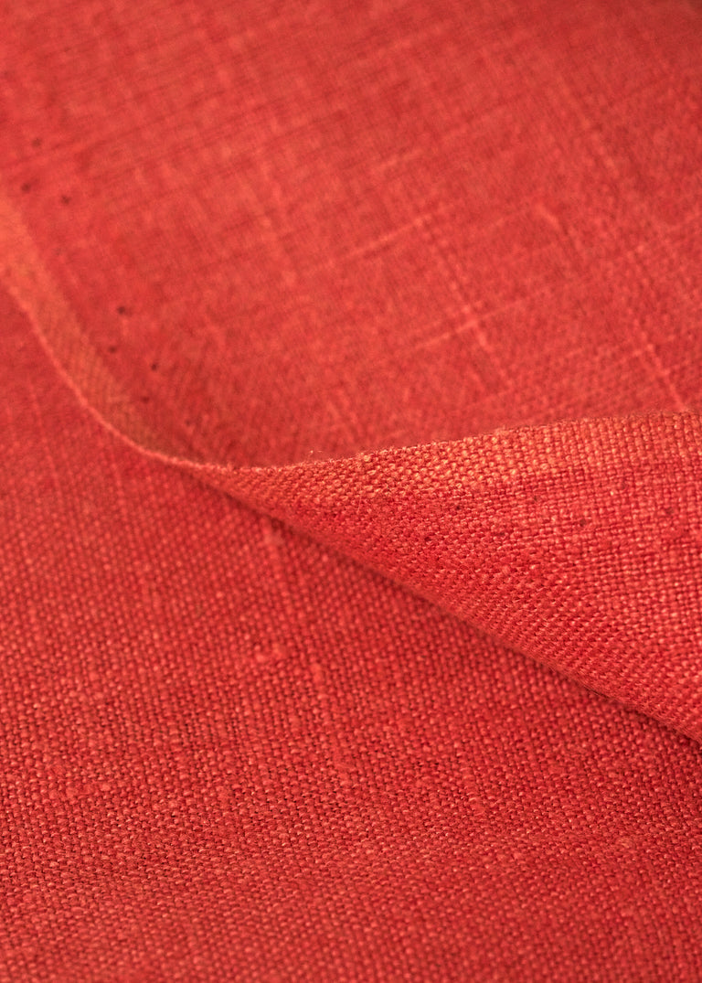 1 Yard Pure Linen Fabric Coral Midweight Solid 7.5 oz 58 Inches Wide