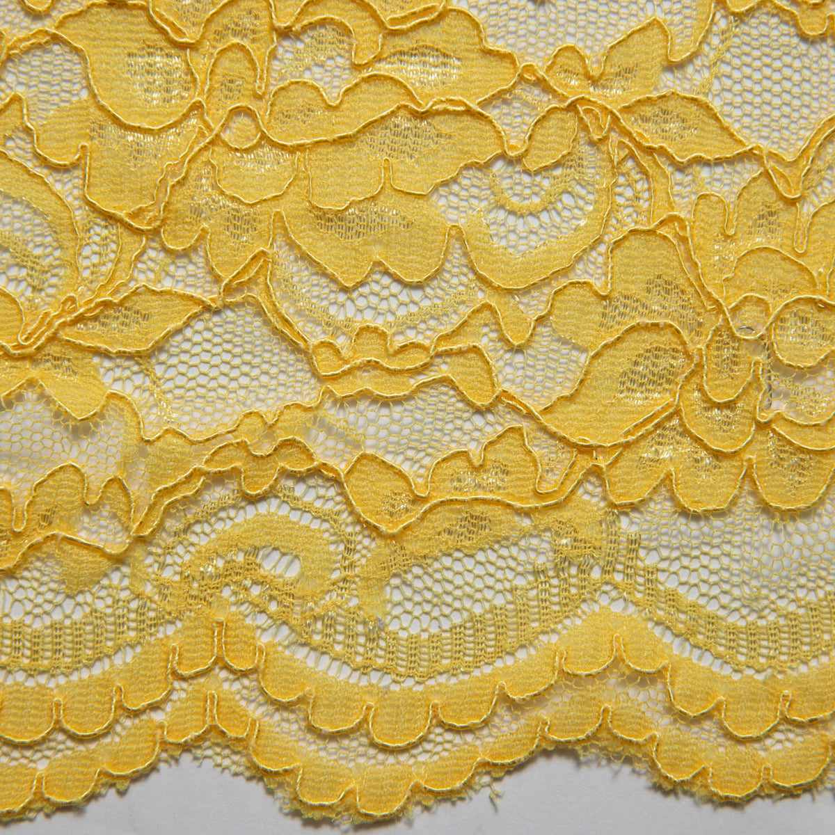 1 Yard Corded Raschel Lace Fabric with Elegant Floral Pattern, 52/54" Wide