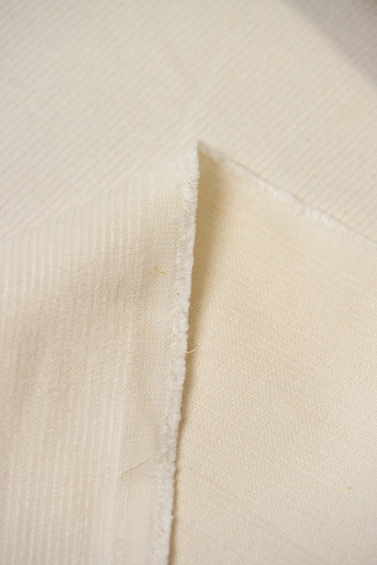 1 Yard Off-White Linen Cotton Blend Corduroy Durable Apparel Fabric 57" Width