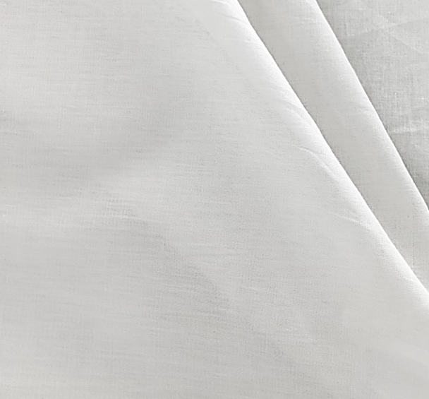 1 Yard Solid White Cotton Lawn Fabric Lightweight Breathable Apparel Material 57/58" Wide