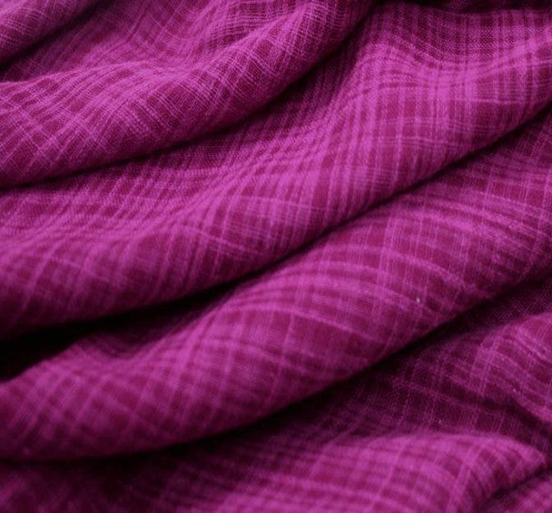 1 Yard Cotton Rayon Slub Fabric Purple Color Textured Weave 55/56" Width Apparel Fabric