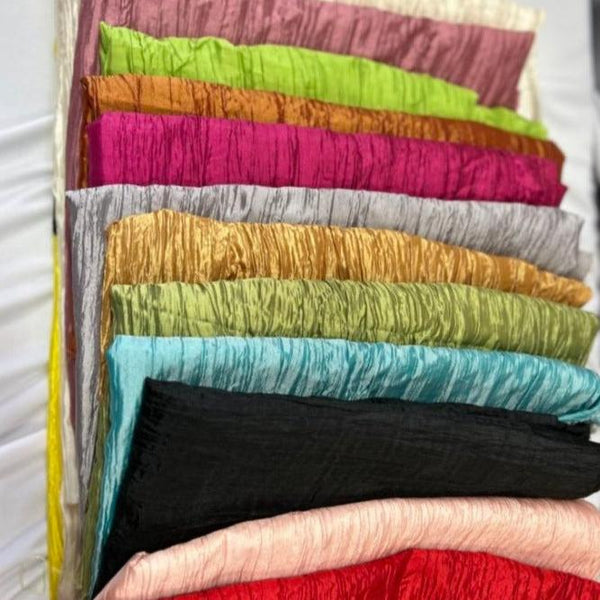 1 Yard Elegant Crease Crushed Taffeta Fabric for Event Decor 54" Width