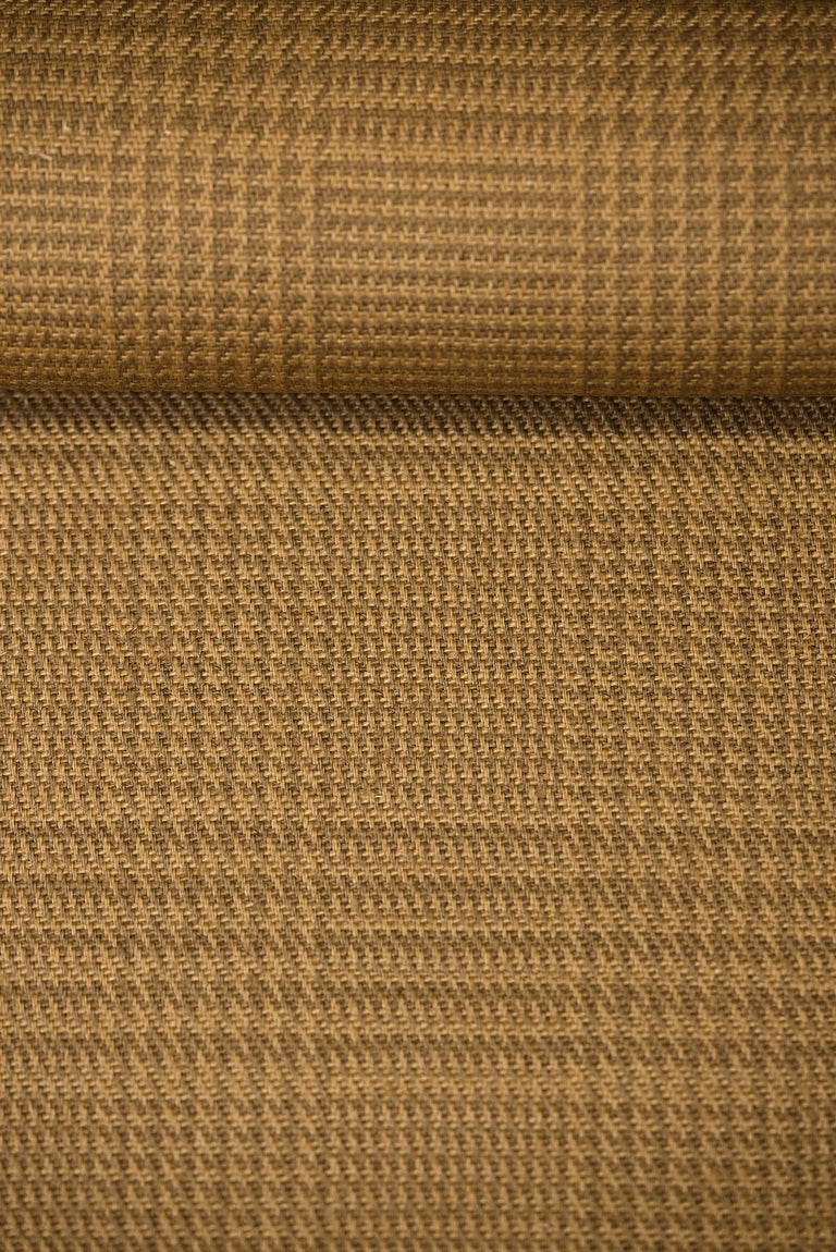 1 Yard Mocha Pure Linen 2-Tone Houndstooth LargeCheck Fabric Heavyweight 60 Inch Width