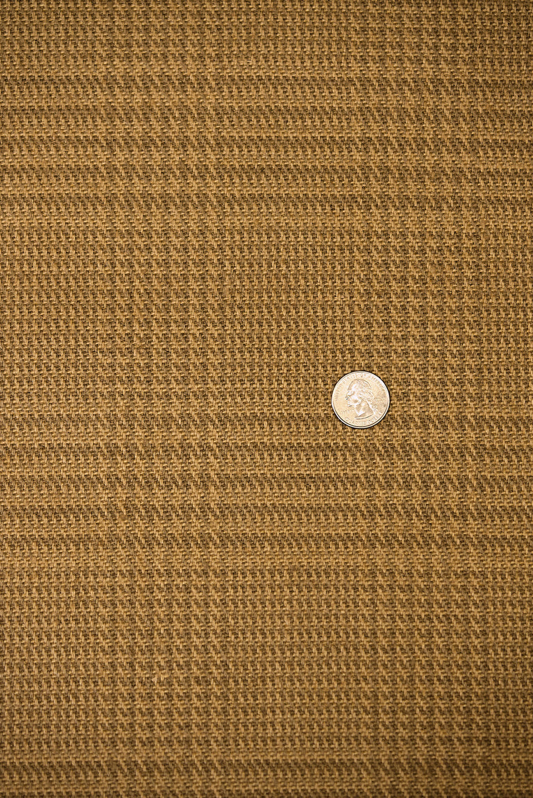 1 Yard Mocha Pure Linen 2-Tone Houndstooth LargeCheck Fabric Heavyweight 60 Inch Width