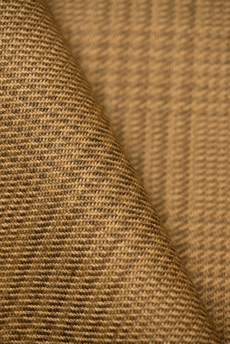 1 Yard Mocha Pure Linen 2-Tone Houndstooth LargeCheck Fabric Heavyweight 60 Inch Width