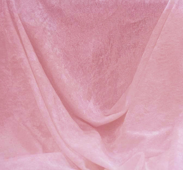 1 Yard Bubble Gum Pink Crushed Panne Velour Fabric 58/60" Wide Stretch Velvet 100% Polyester