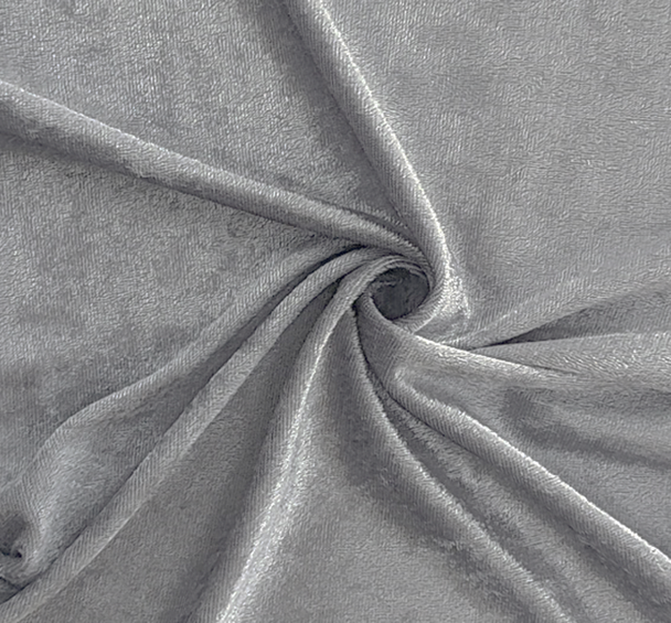 1 Yard Luxury Gray Crushed Velvet Fabric 58/60"Wide 100% Polyester Panne Velour for Sewing & Costumes