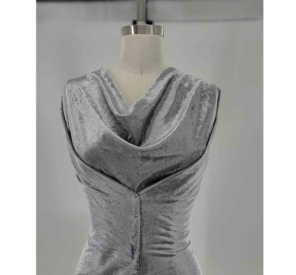 1 Yard Luxury Gray Crushed Velvet Fabric 58/60"Wide 100% Polyester Panne Velour for Sewing & Costumes