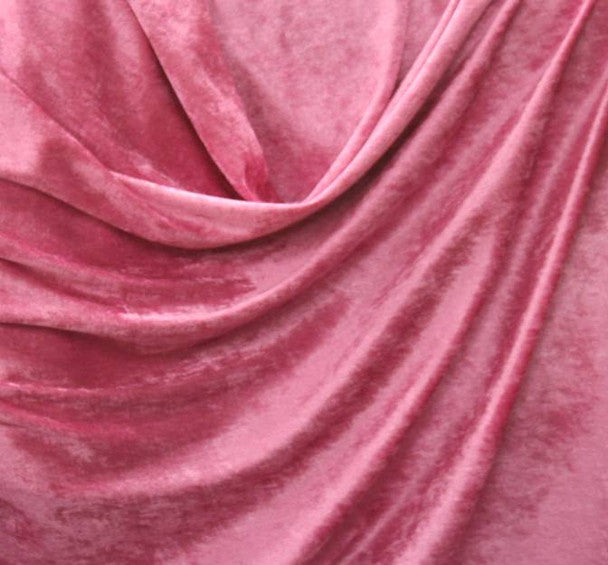 1 Yard Bold Hot Pink Stretch Crushed Panne Velour 58/60" Wide 160 GSM Fabric for Creative Projects