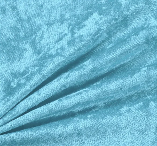 1 Yard Turquoise Panne Velour Fabric 58/60" Wide Stretch Crushed Velvet for Apparel & Upholstery