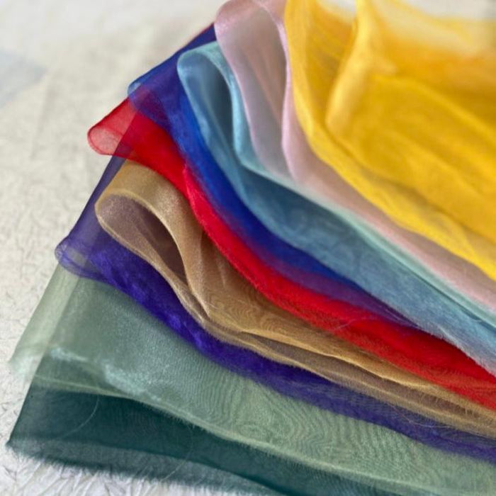 1 Yard Crinkle Barbie Organza Fabric Two Tone Sheer Polyester for Decor Events & Crafts