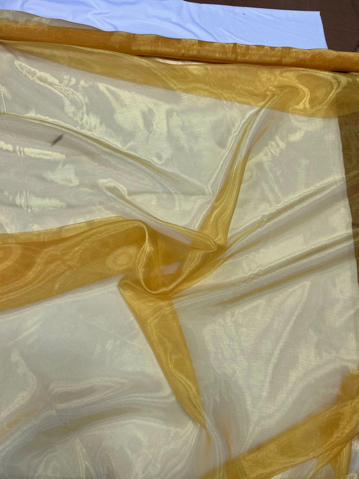 1 Yard Crinkle Barbie Organza Fabric Two Tone Sheer Polyester for Event & Home Decor