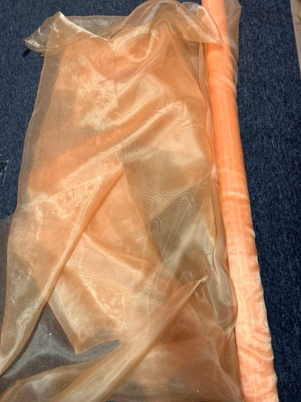 1 Yard Crinkle Barbie Organza Fabric Two Tone Sheer Polyester for Event & Home Decor