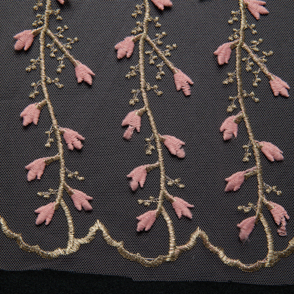 1 Yard Tulle Lace Fabric Embroidered Applique Intricate 3D Pattern Elegant 52/54" Wide