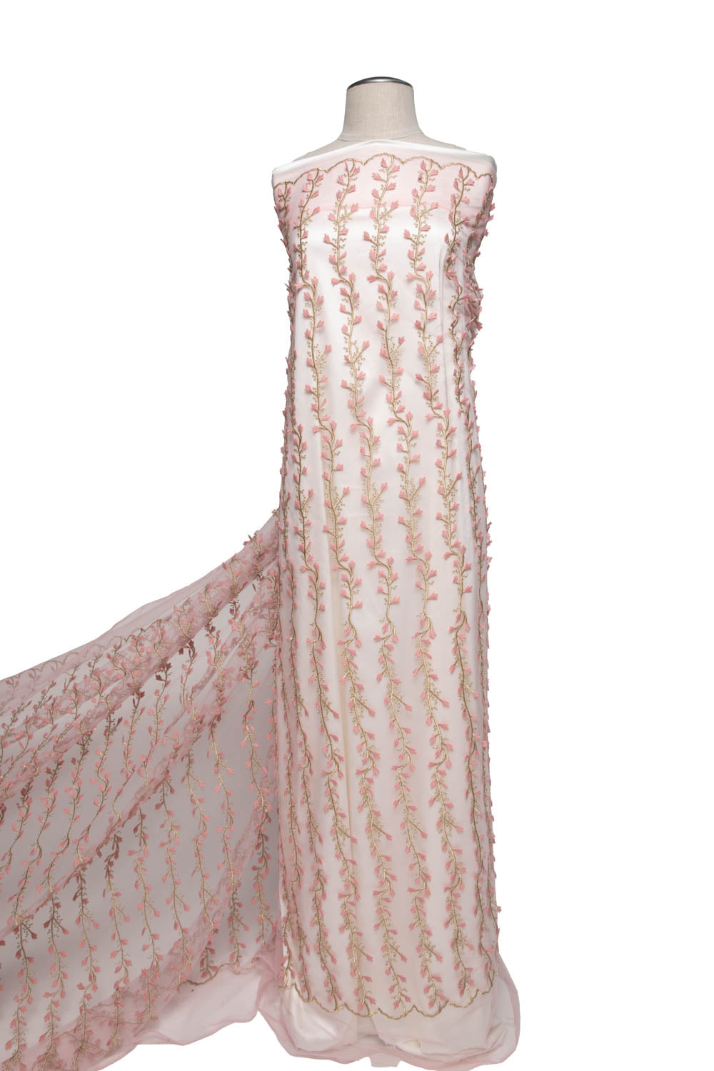 1 Yard Tulle Lace Fabric Embroidered Applique Intricate 3D Pattern Elegant 52/54" Wide