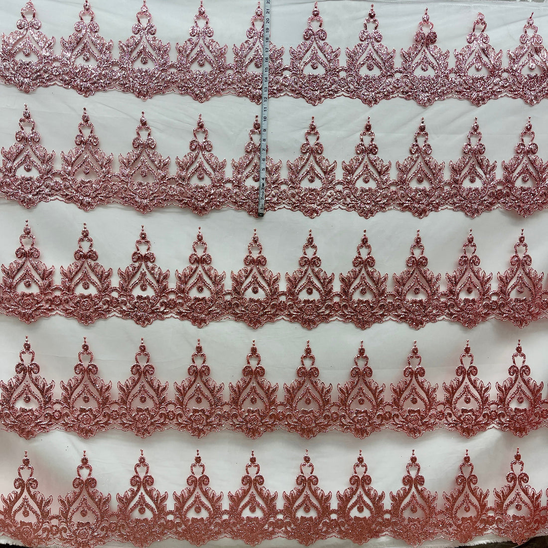 1 Yard 55" Wide Glitter Mesh Fabric Lace Elegant Polyester for Quinceanera & Formal Wear