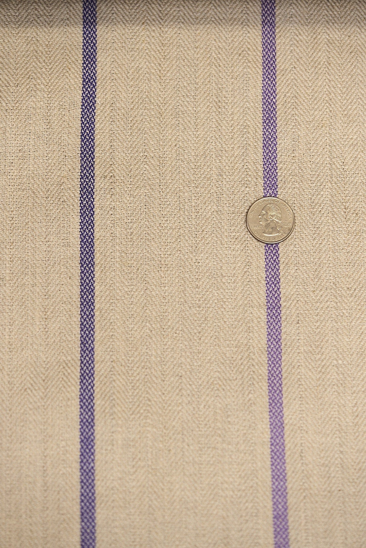 1 Yard Linen Novelty Herringbone Yarn Dyed Stripe Fabric Softened Color 54" Width