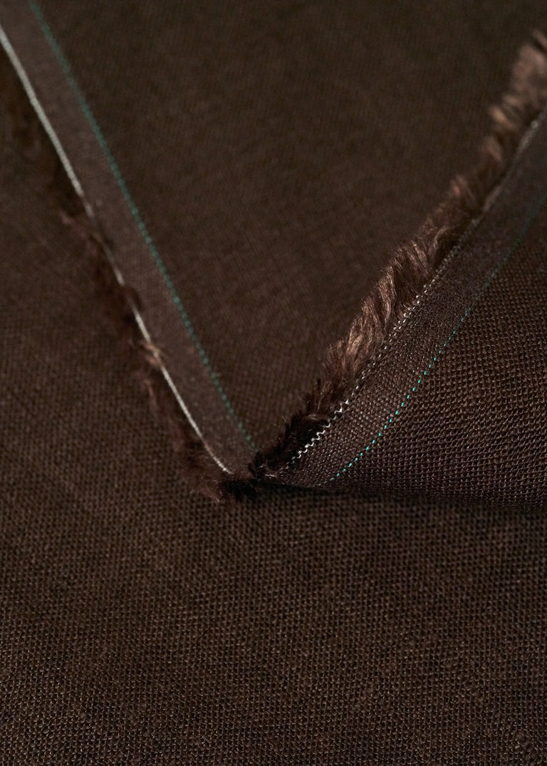 1 Yard Dark Chocolate Pure Linen Fabric, Stone Washed 5.5 oz Midweight 54 Inches