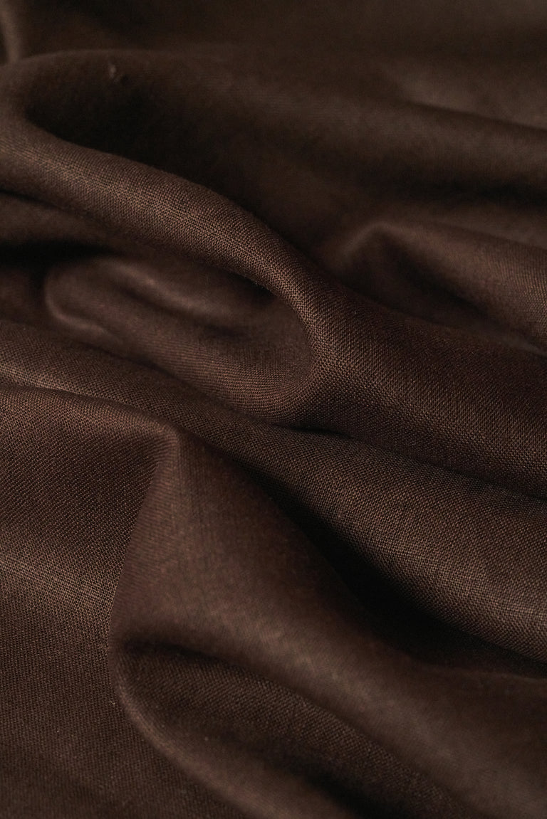 1 Yard Dark Chocolate Pure Linen Fabric, Stone Washed 5.5 oz Midweight 54 Inches