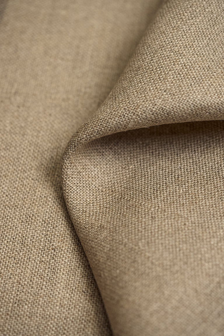 1 Yard Solid Dark Natural Pure Irish Linen Fabric 15.5 oz Softened 54 Inches Wide