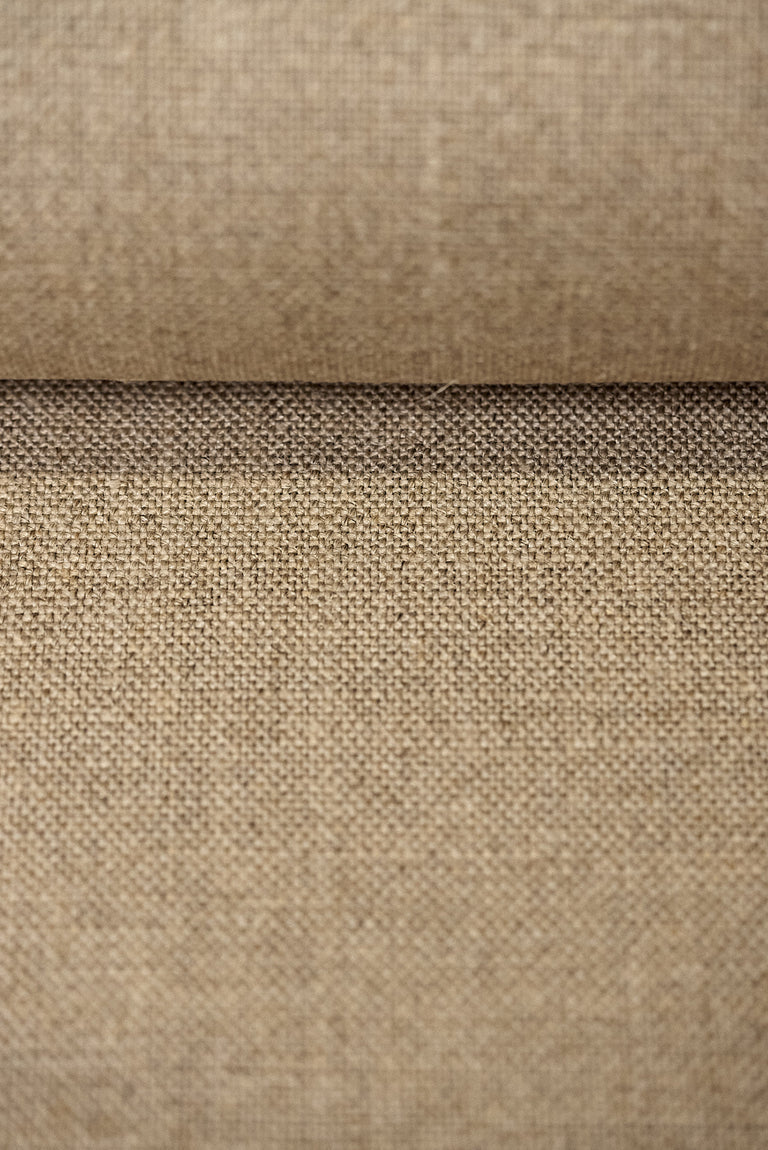 1 Yard Solid Dark Natural Pure Irish Linen Fabric 15.5 oz Softened 54 Inches Wide