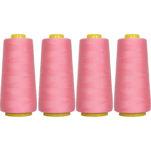 4 Pack of 6000 Yard Dusty Rose Spools Sewing Thread 24,000 Yards Total All Purpose