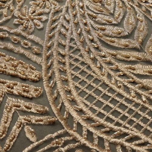 1 Yard Luxurious Beaded & Sequined Embroidered Lace Fabric 50/52" Wide