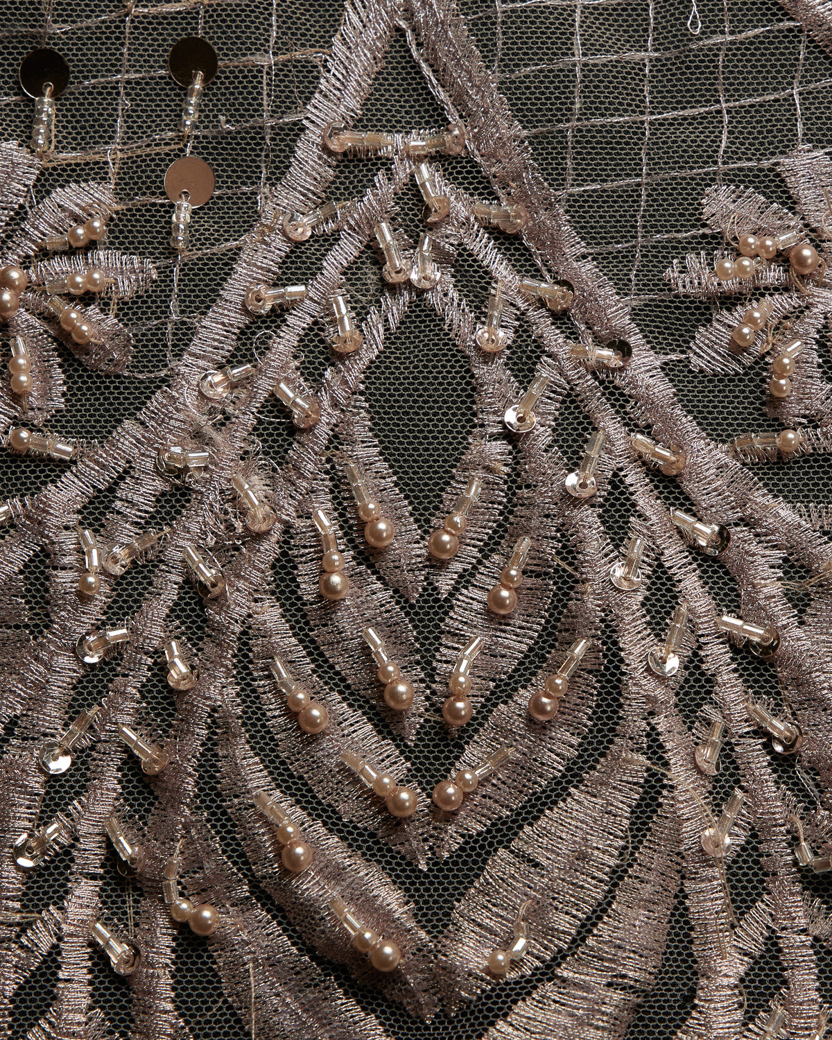 1 Yard Luxurious Beaded & Sequined Embroidered Lace Fabric 50/52" Wide