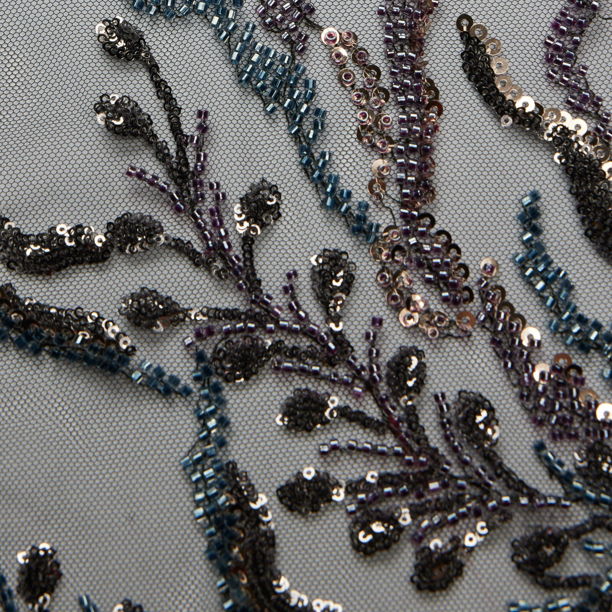 1 Yard Embroidered Lace Fabric Beaded & Sequined with Rich Design, 50/52" Wide