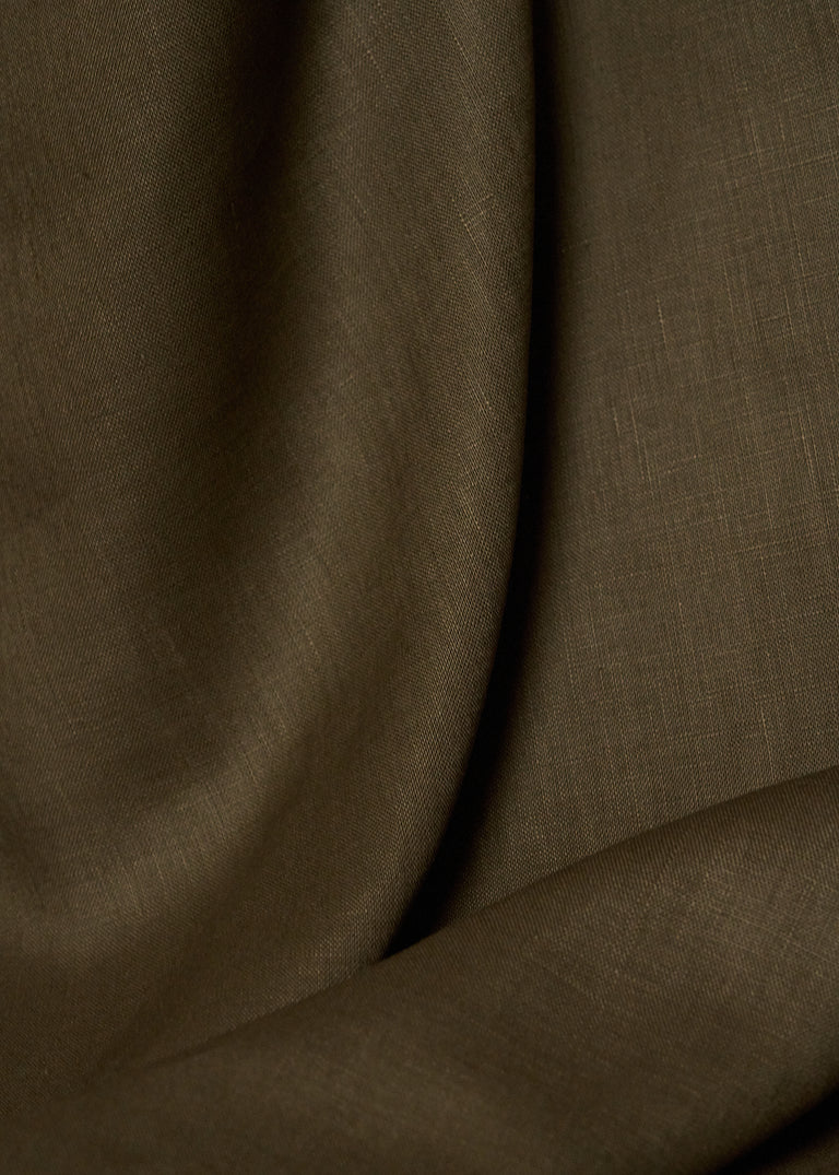 1 Yard Earth Tone Pure Linen Fabric Stone Washed Midweight 54 Inches Wide