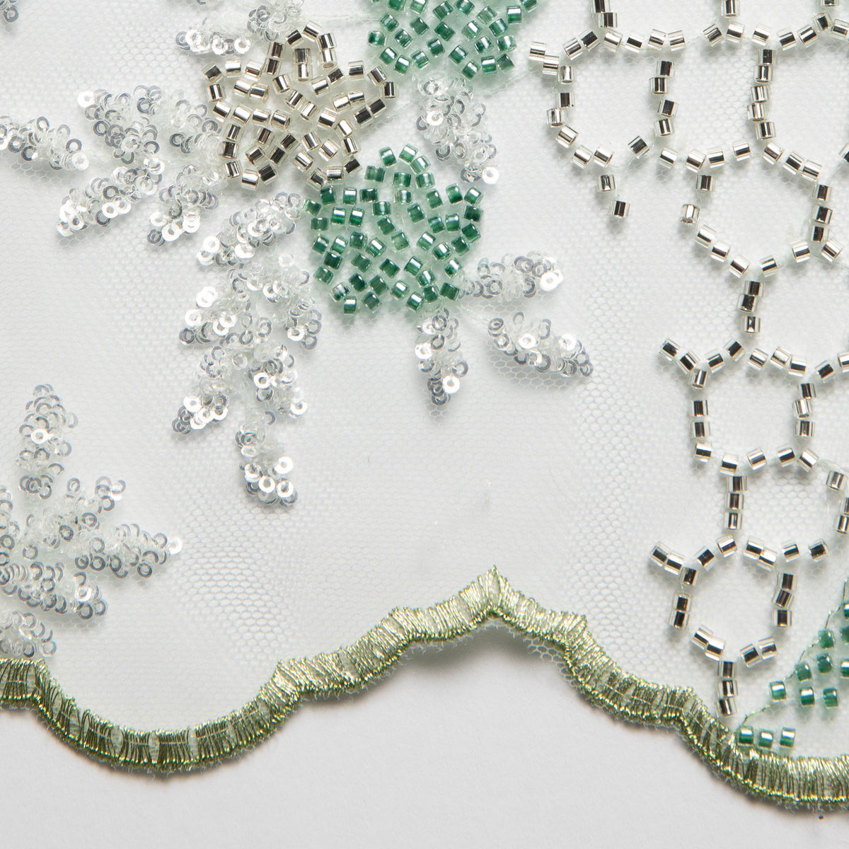 1 Yard Embroidered Beaded Lace Fabric with Sequins and Floral Pattern 100% Polyester 50/52" Wide