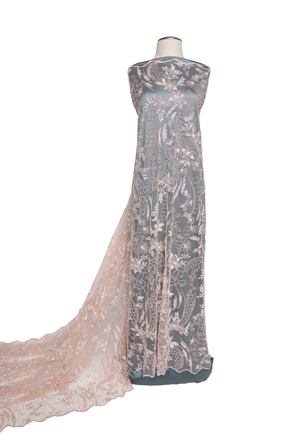 1 Yard Embroidered Beaded Lace Fabric with Sequins and Floral Pattern, 50/52" Wide, 100% Polyester