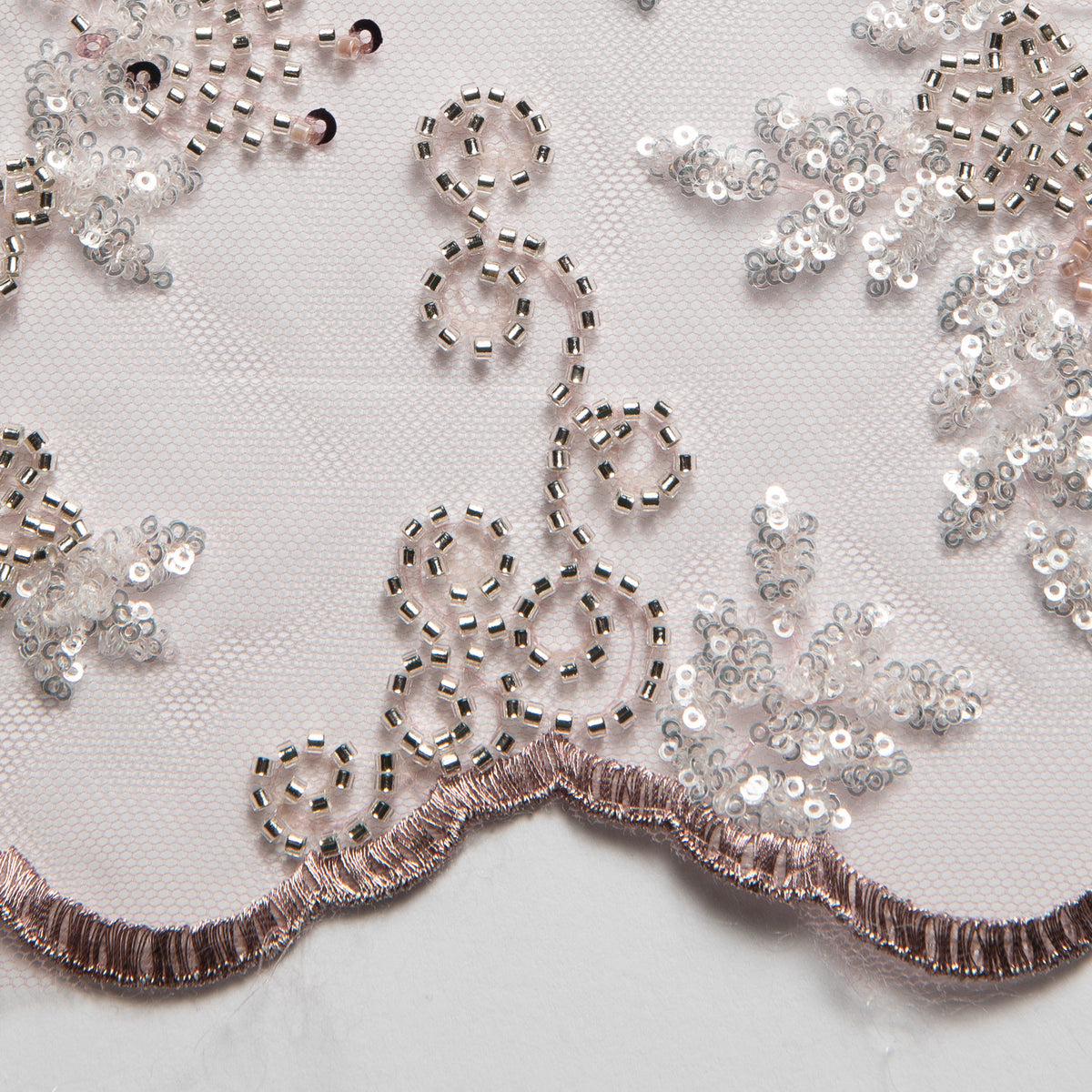 1 Yard Embroidered Beaded Lace Fabric with Sequins and Floral Pattern, 50/52" Wide, 100% Polyester