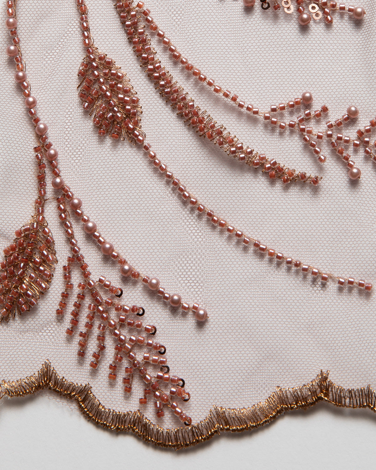 1 Yard Embroidered Beaded & Sequined Lace Fabric with Floral Pattern, 50/52" Wide 100% Polyester