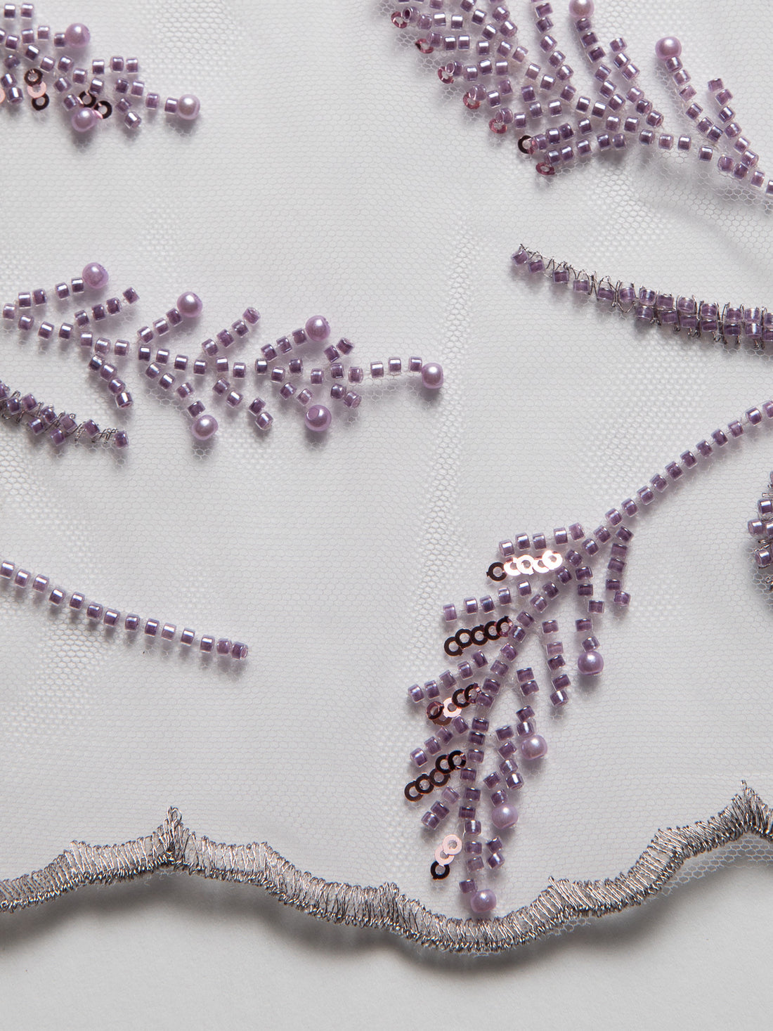 1 Yard Floral Embroidered Beaded & Sequined Lace Fabric 50/52" Wide Polyester for Wedding & Evening Gowns