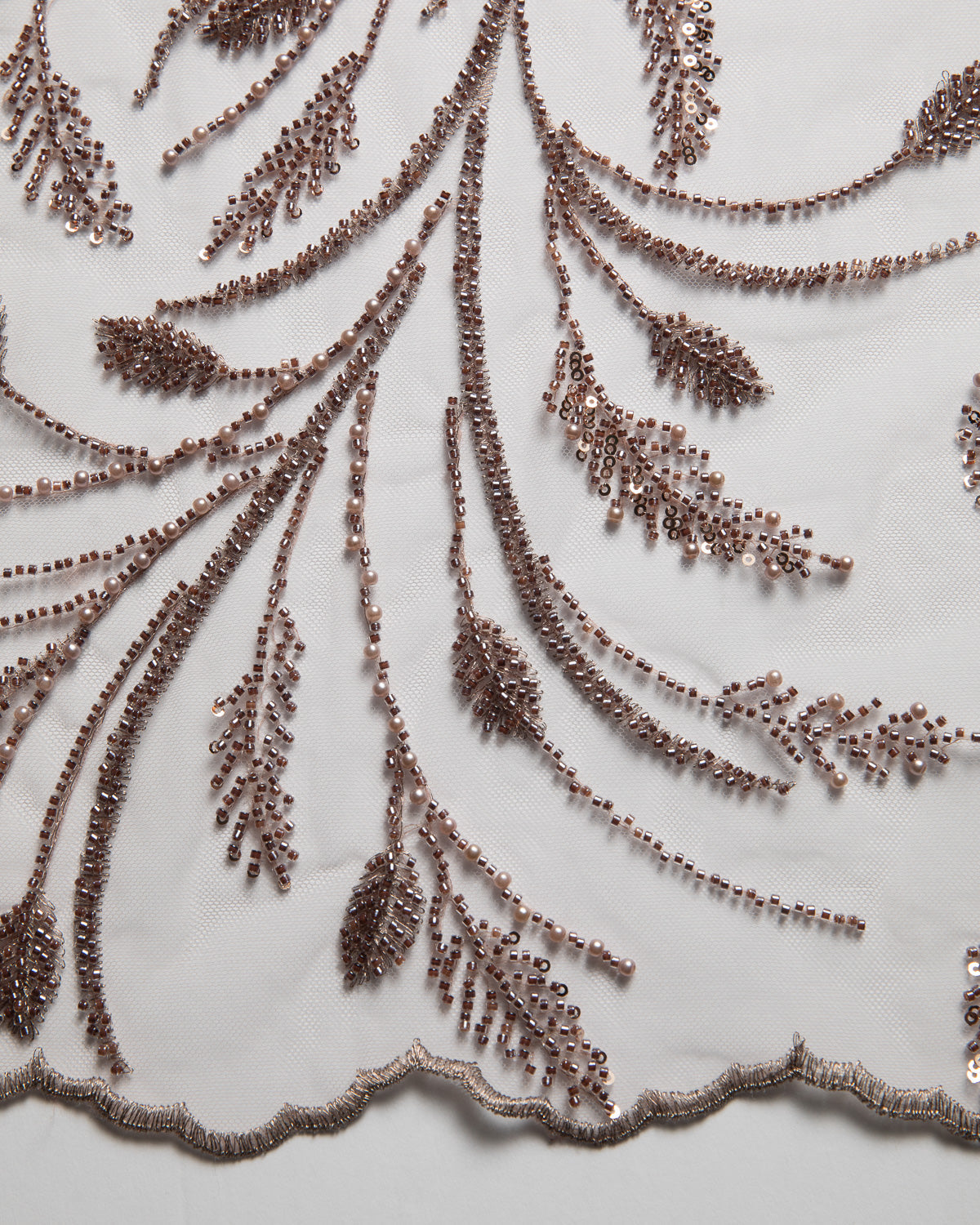 1 Yard Floral Embroidered Beaded & Sequined Lace Fabric 50/52" Wide Polyester for Wedding & Evening Gowns