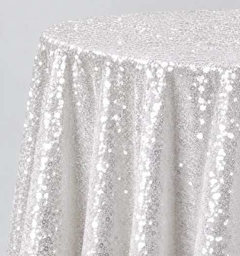 Glitz Sequin Round Tablecloth 90 Inch Sparkle Polyester Cover